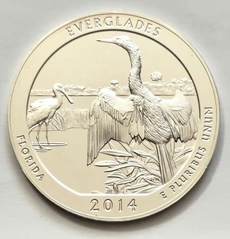 2014 Florida Everglades National Park ATB 5 ozt .999 Silver: Winner shall receive the exact 5 oz round shown here. (SJ/ETR)