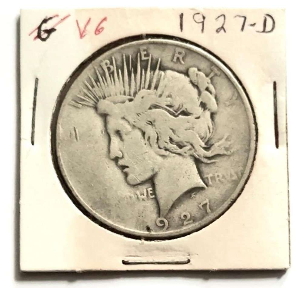 1927-D Peace Silver Dollar VG (1 of 2)