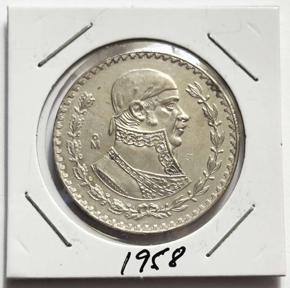 1958 Mexico 1 Peso BU .0514 ozt ASW .100 Silver (1 of 2)