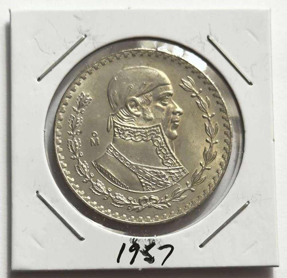 1957 Mexico 1 Peso BU .0514 ozt ASW .100 Silver (1 of 2)