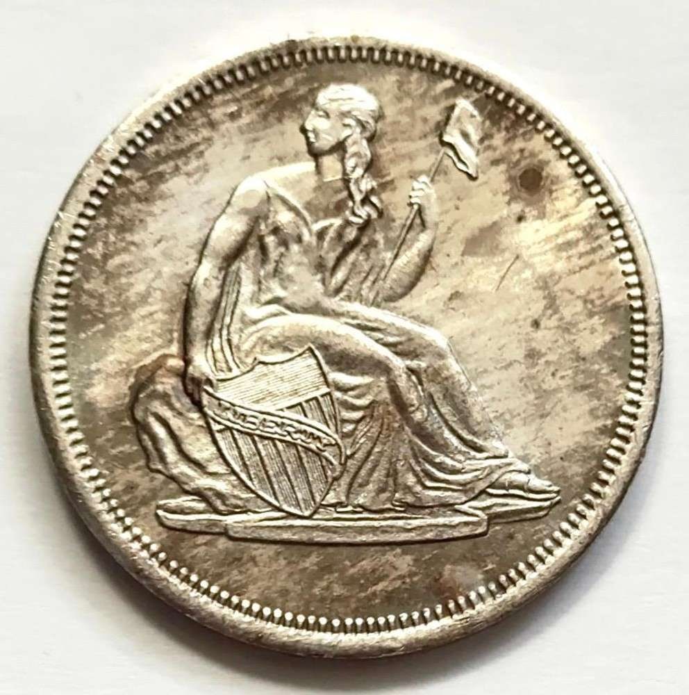 Toned Seated Liberty Design 1 ozt .999 Silver (1 of 2)