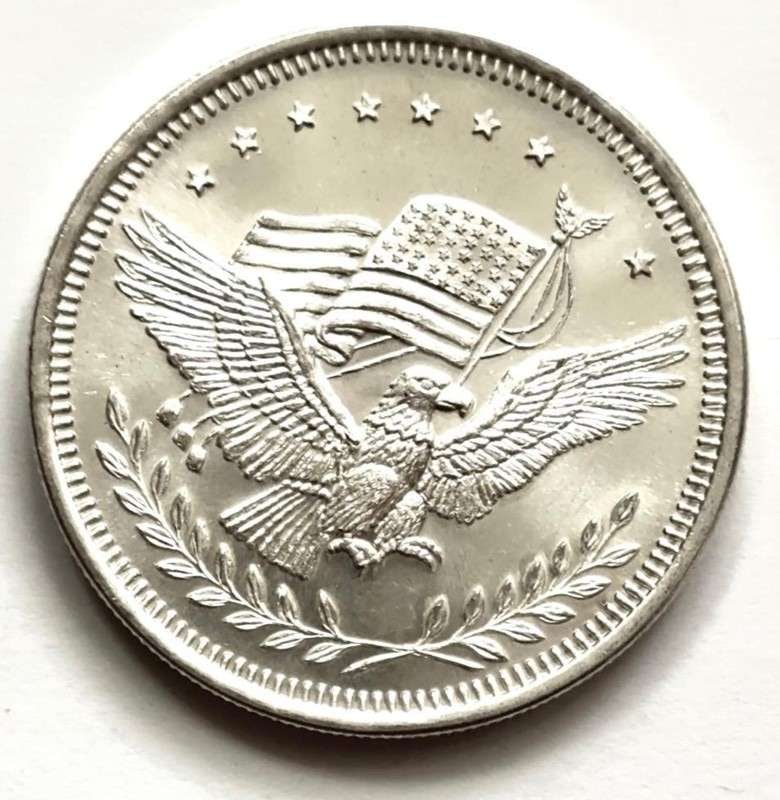 Vintage Silver Trade Unit Eagle/ Flag 1 ozt .999 Silver (1 of 2)