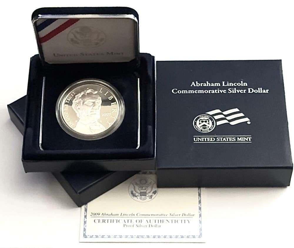 2009 U.S. Mint Abraham Lincoln Commemorative Proof Silver Dollar - OGP (1 of 4)
