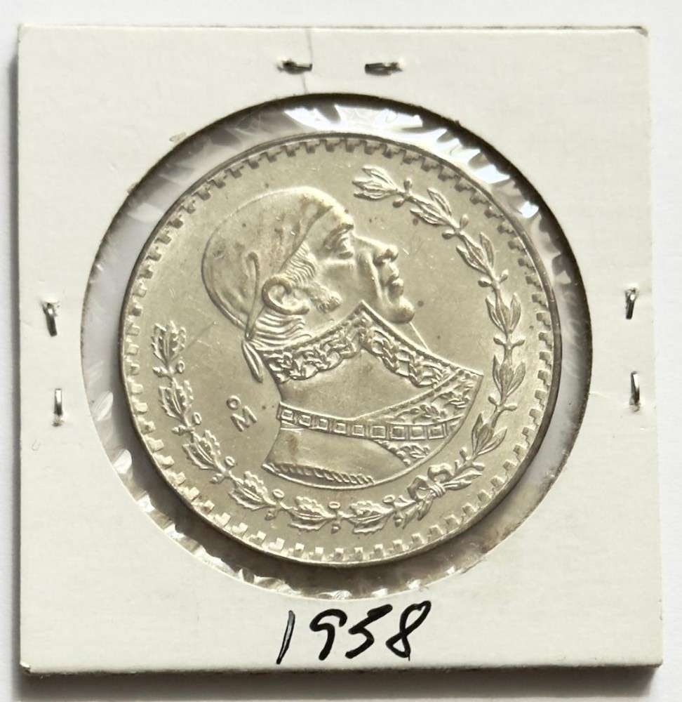 1958 Mexico 1 Peso BU .0514 ozt ASW .100 Silver (1 of 2)