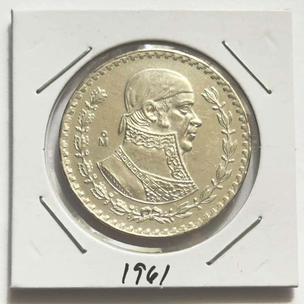 1961 Mexico 1 Peso BU .0514 ozt ASW .100 Silver: Winner shall receive the exact coin shown here. (SJ/B)