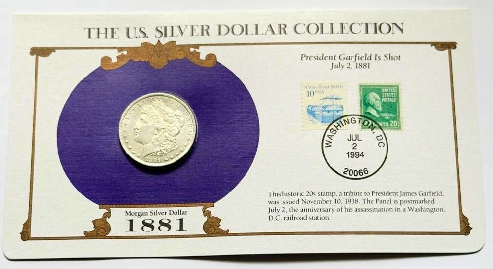 1881-O Morgan Silver Dollar U.S. Postal Commemorative Stamp Set (1 of 5)