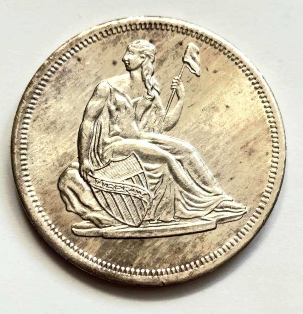 Toned Seated Liberty Design 1 ozt .999 Silver (1 of 2)