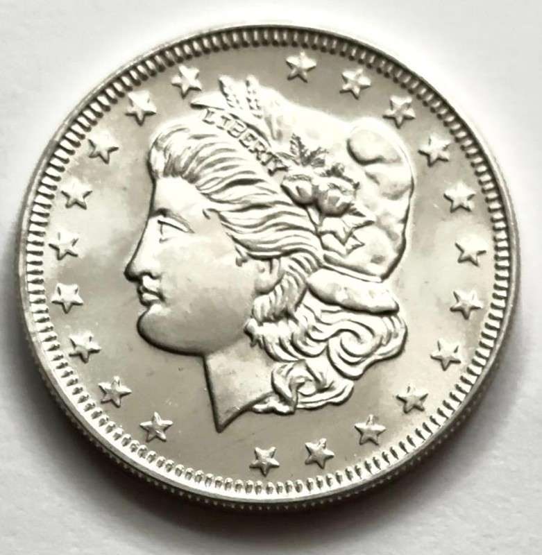 Morgan Dollar/ Parliament Shield Design 1 ozt .999 Silver: Winner shall receive the exact round shown here. (SJ/FT)