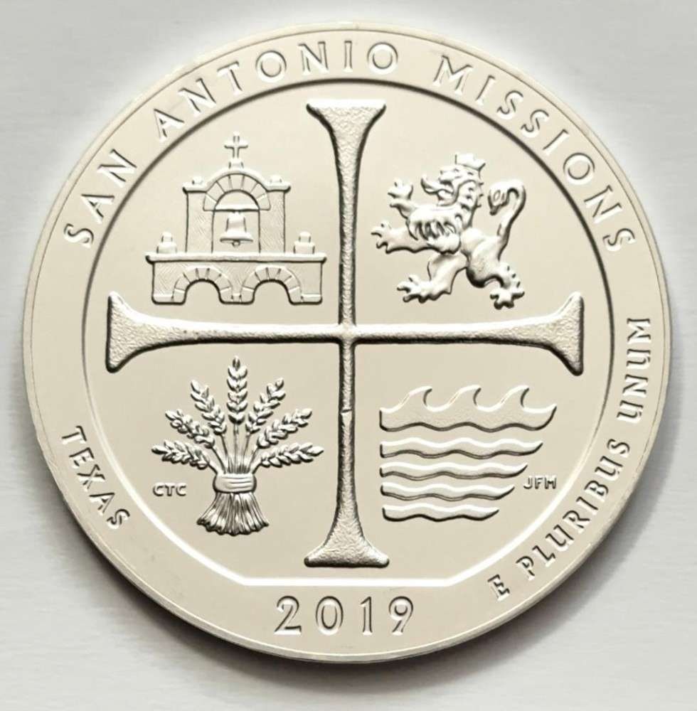 2019 San Antonio Missions National Park ATB 5 ozt .999 Silver: Winner shall receive the exact 5 oz round shown here. (SJ/ETR)