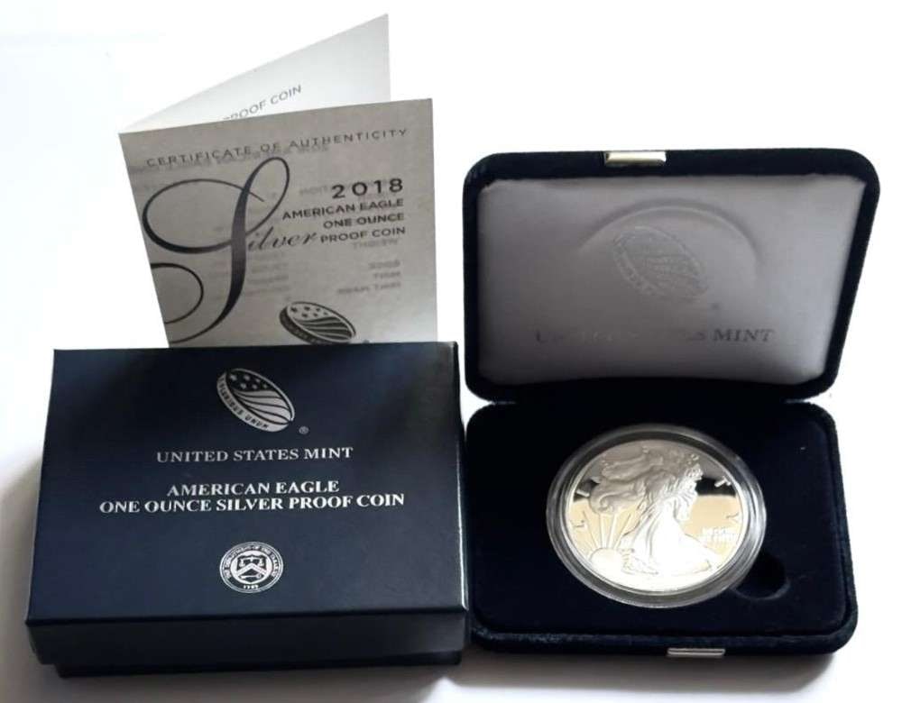 2018(S) U.S. Mint Proof American Silver Eagle -OGP (1 of 4)