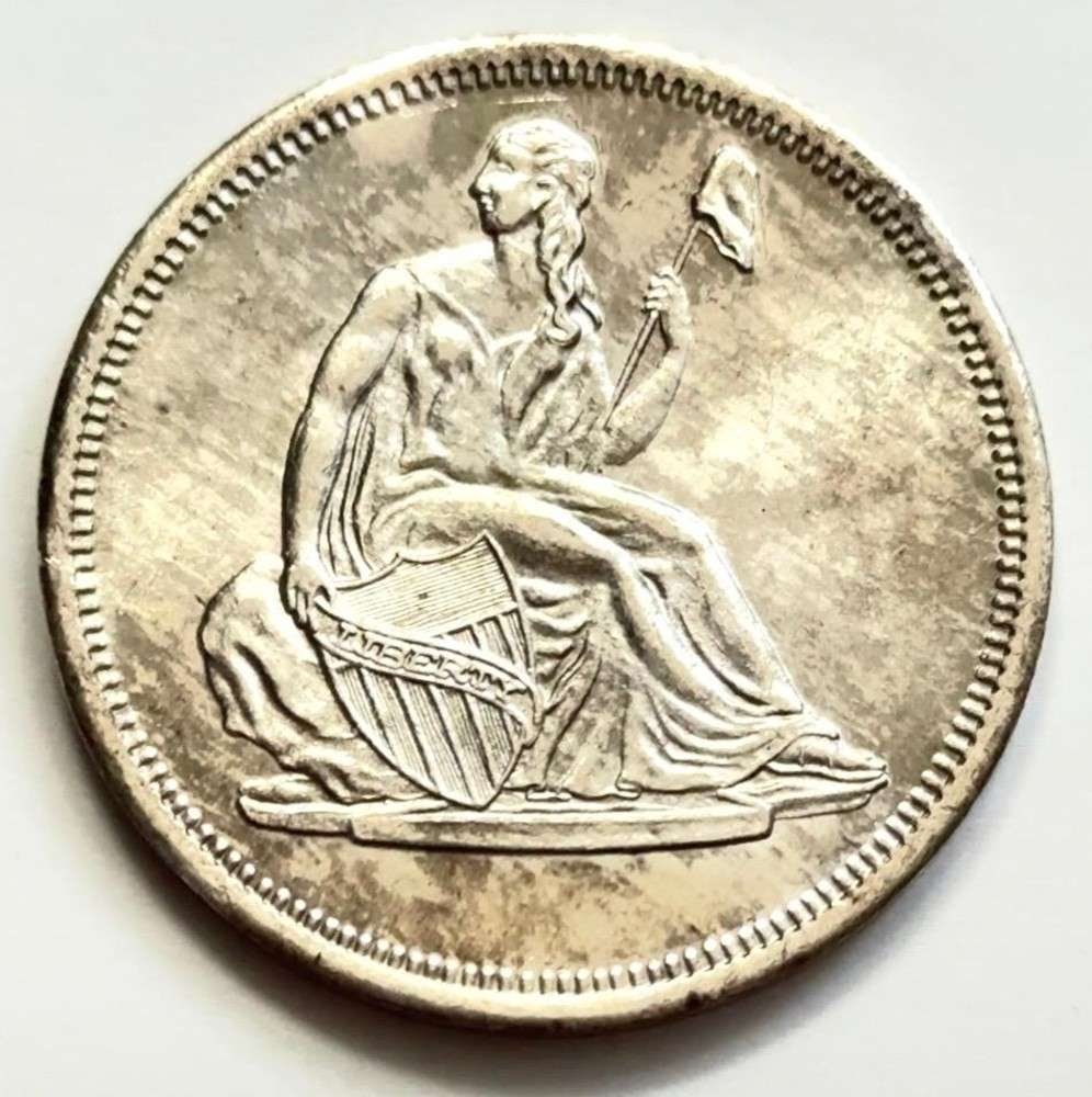 Toned Seated Liberty Design 1 ozt .999 Silver (1 of 2)