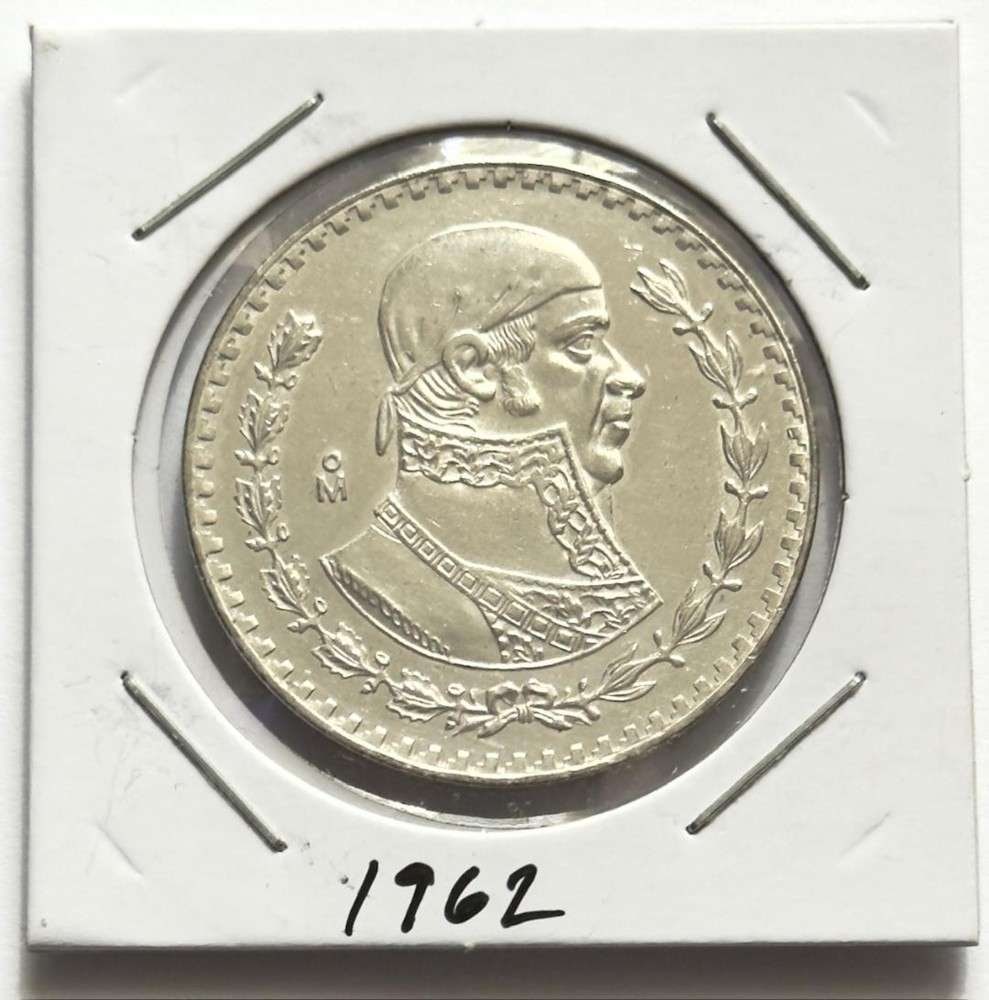 1962 Mexico 1 Peso BU .0514 ozt ASW .100 Silver: Winner shall receive the exact coin shown here. (SJ/B)