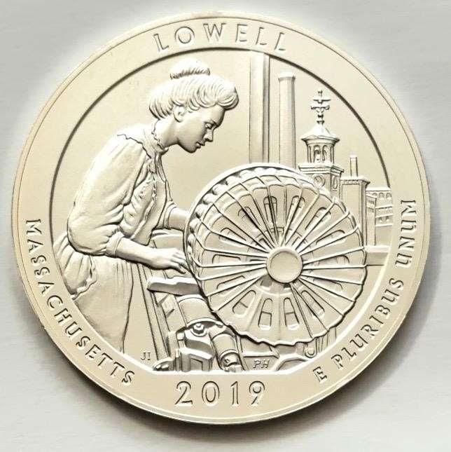 2019 Massachusetts Lowell National Park ATB 5 ozt .999 Silver (1 of 4)