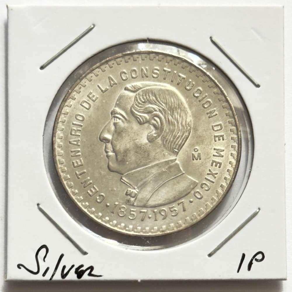 1857-1957 Mexico Constitution 1 Peso BU .0514 ozt ASW .100 Silver (1 of 2)