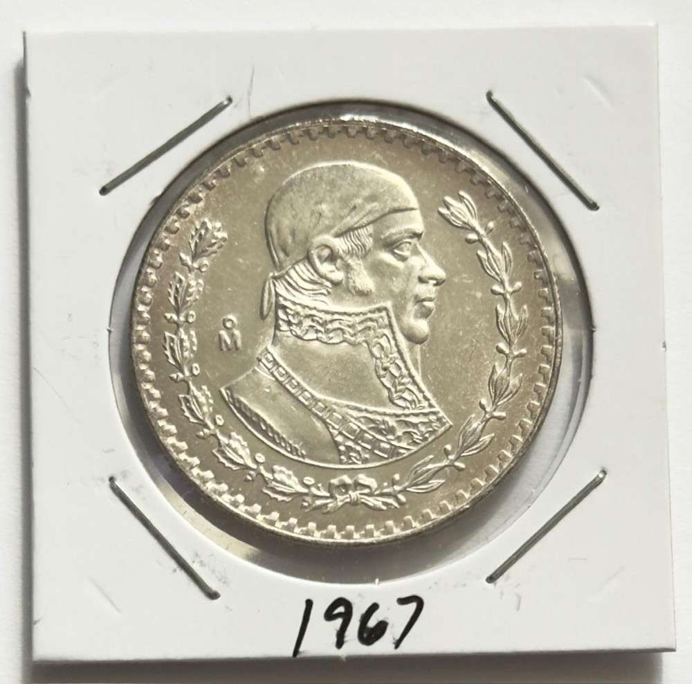 1967 Mexico 1 Peso BU .0514 ozt ASW .100 Silver: Winner shall receive the exact coin shown here. (SJ/B)