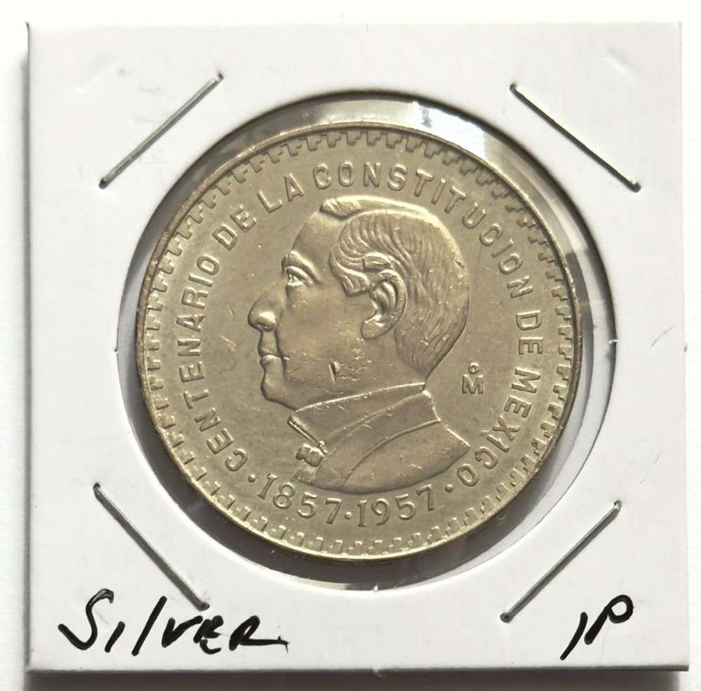 1857-1957 Mexico Constitution 1 Peso BU .0514 ozt ASW .100 Silver (1 of 2)