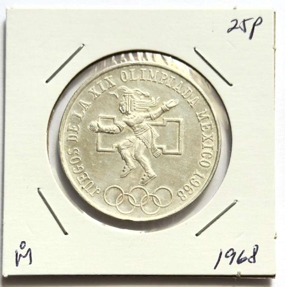1968 Mexico Olympics 25 Pesos BU .5209 ozt ASW .720 Silver (1 of 2)