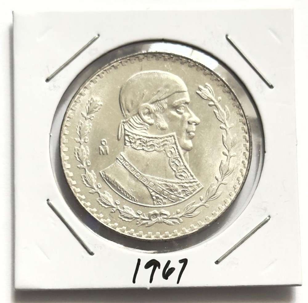 1967 Mexico 1 Peso BU .0514 ozt ASW .100 Silver (1 of 2)