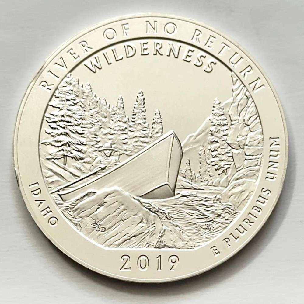 2019 Idaho River of No Return National Park ATB 5 ozt .999 Silver: Winner shall receive the exact 5 oz round shown here. (SJ/ETR)