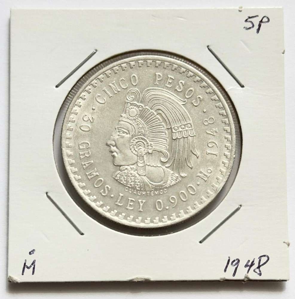 1948 Mexico 25 Pesos BU .8681 ozt ASW .900 Silver (1 of 2)