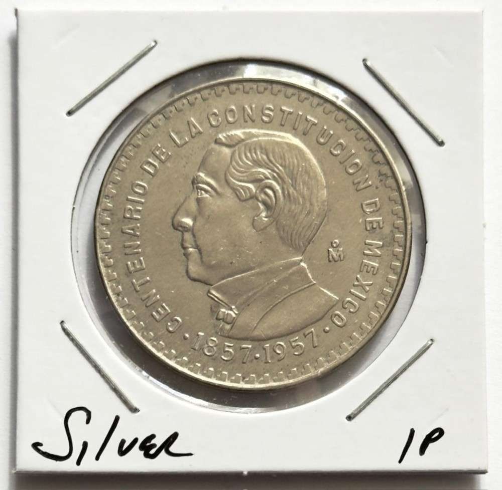 1857-1957 Mexico Constitution 1 Peso BU .0514 ozt ASW .100 Silver (1 of 2)