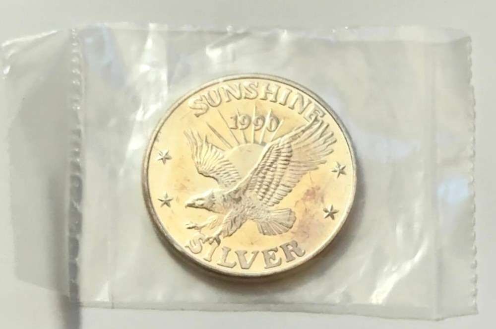 1990 Sunshine Mining 1 ozt .999 Silver (1 of 3)