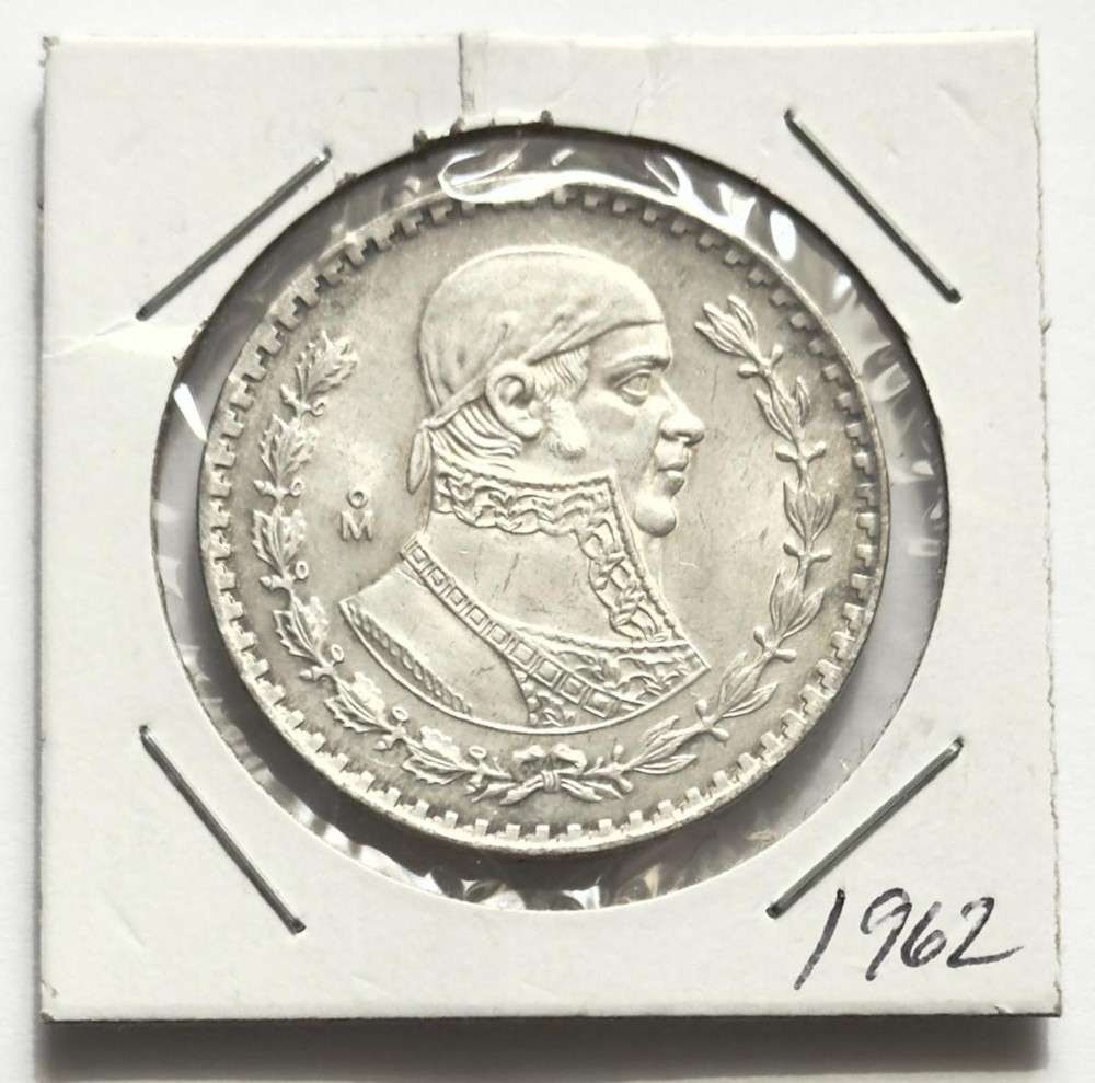 1962 Mexico 1 Peso BU .0514 ozt ASW .100 Silver: Winner shall receive the exact coin shown here. (SJ/B)