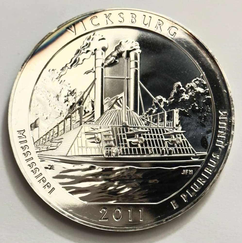 2011 Mississippi Vicksburg National Park ATB Proof 5 ozt .999 Silver: Winner shall receive the exact coin shown here. (SJ/ETR)