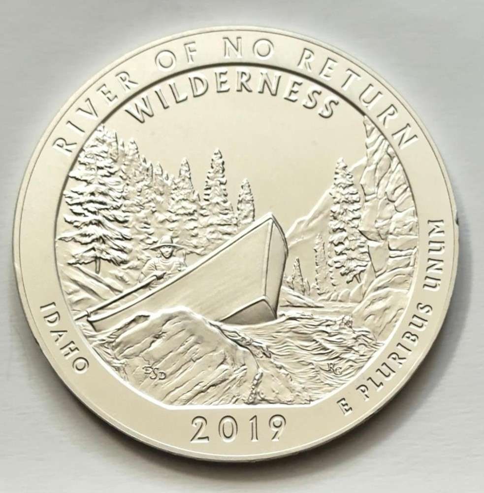 2019 Idaho River of No Return National Park ATB 5 ozt .999 Silver: Winner shall receive the exact 5 oz round shown here. (SJ/ETR)