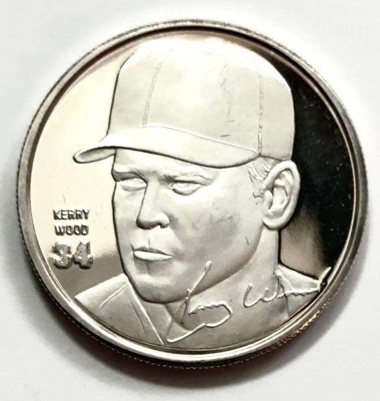 Highland Mint Kerry Wood MLB Proof Commemorative 1 ozt .999 Silver: Winner shall receive the exact round shown here. (SJ/FT)