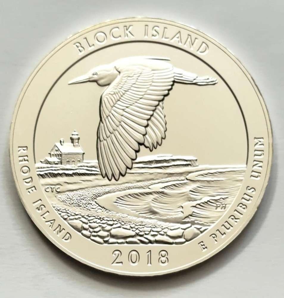2018 Rhode Island Block Island National Park ATB 5 ozt .999 Silver (1 of 4)
