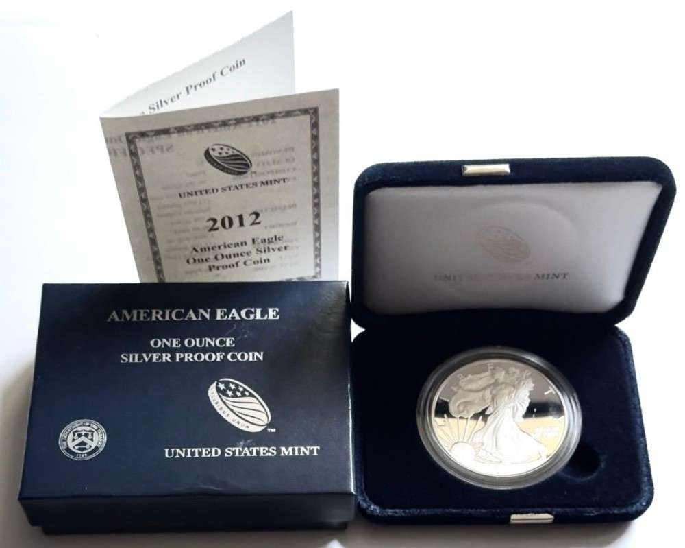 2012(W) U.S. Mint Proof American Silver Eagle -OGP: Winner shall receive one (1) coin precisely resembling the one shown here. (SJ/B)