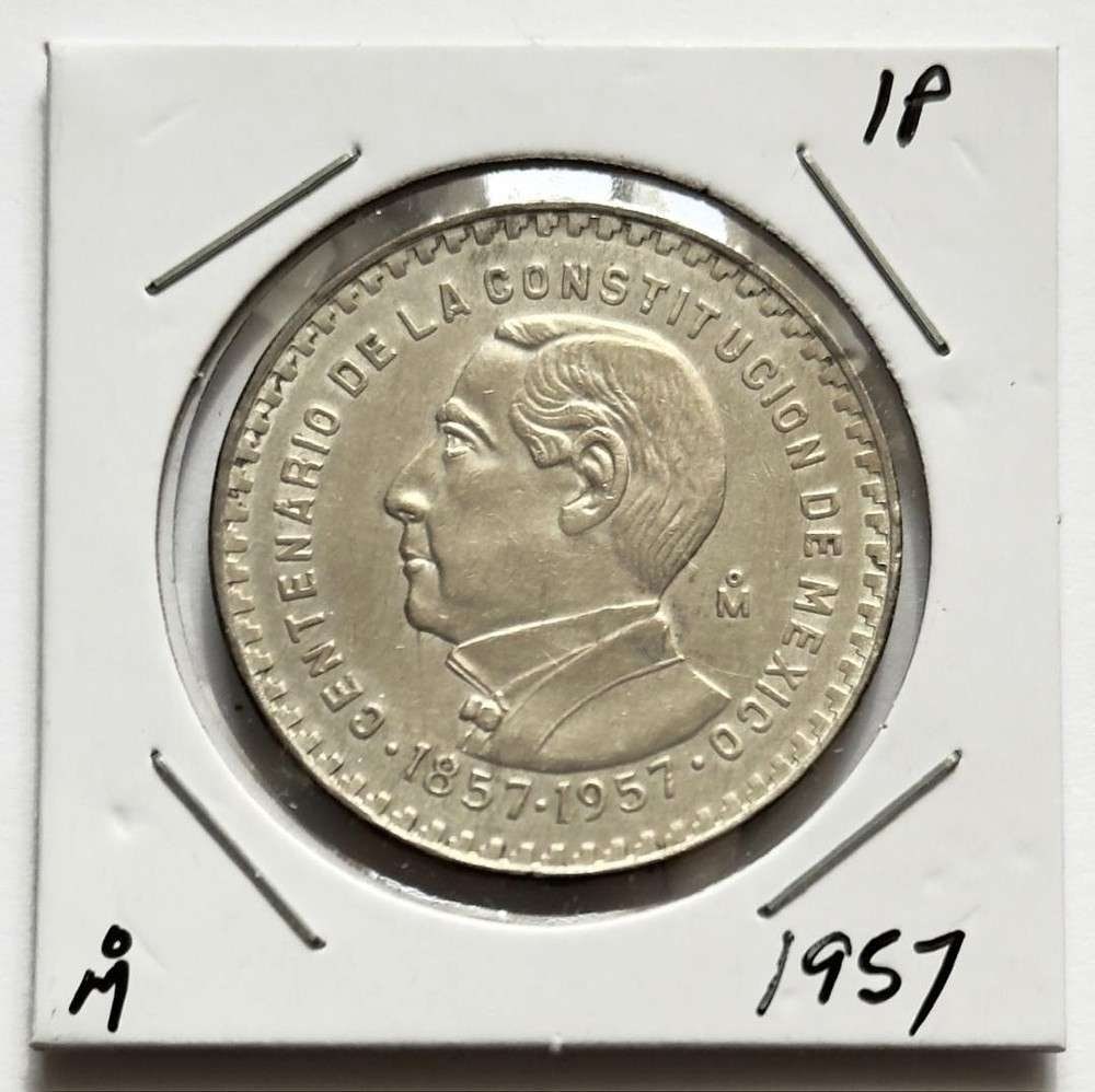 1857-1957 Mexico Constitution 1 Peso BU .0514 ozt ASW .100 Silver (1 of 2)