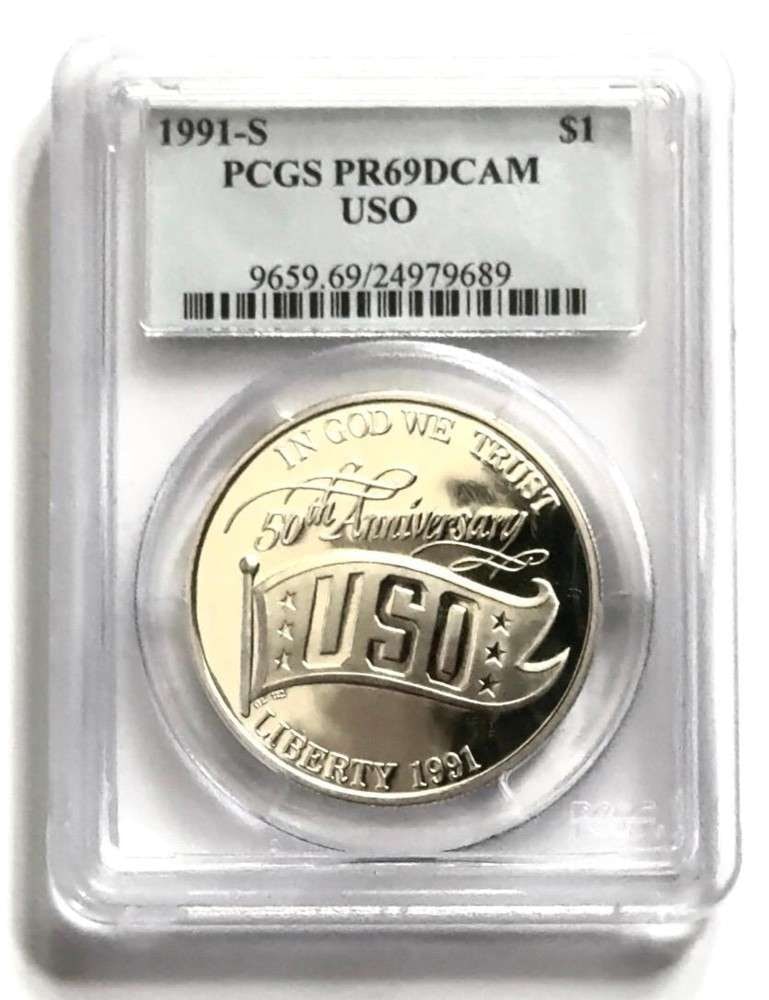 1991-S USO Commemorative Silver Dollar PCGS PR69 DCAM (1 of 4)