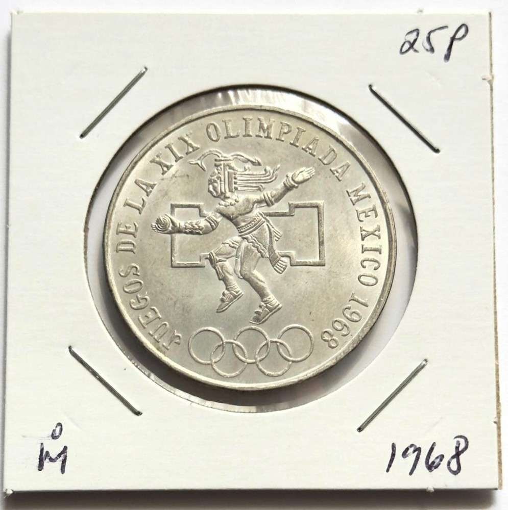 1968 Mexico Olympics 25 Pesos BU .5209 ozt ASW .720 Silver (1 of 2)