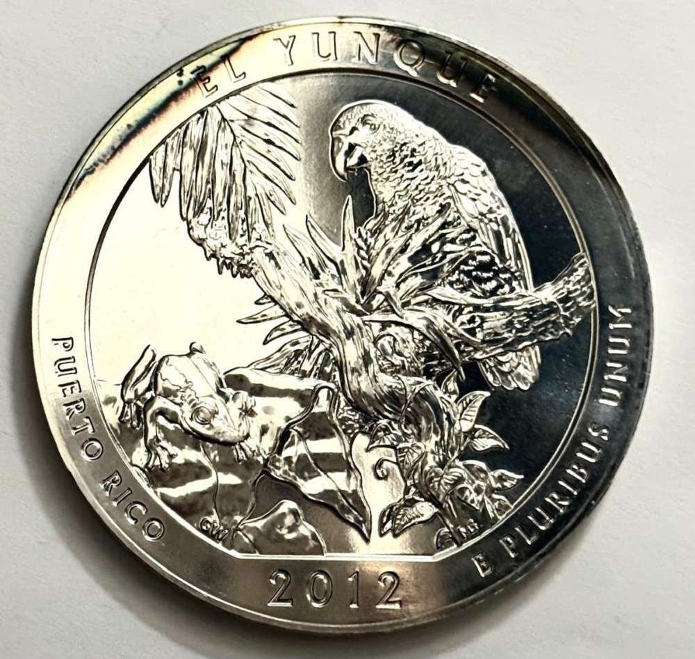 2012 Puerto Rico El Yunque National Park ATB Proof 5 ozt .999 Silver: Winner shall receive the exact coin shown here. (SJ/ETR)