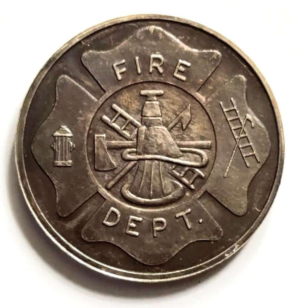 Toned Fire Department 1 ozt .999 Silver: Winner shall receive the exact round shown here (SJ/B)