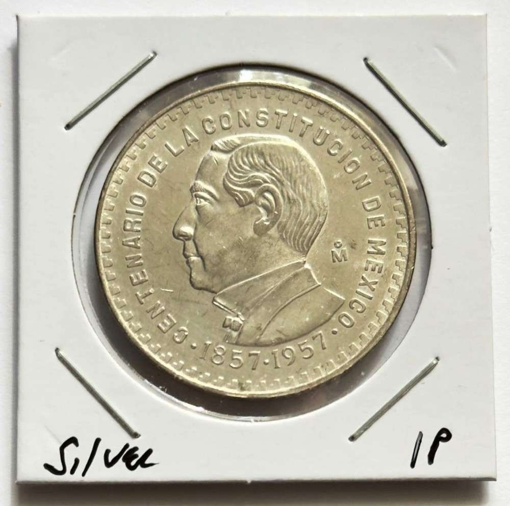 1857-1957 Mexico Constitution 1 Peso BU .0514 ozt ASW .100 Silver (1 of 2)