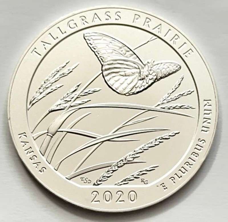 2020 Kansas Tallgrass Prairie National Park ATB 5 ozt .999 Silver: Winner shall receive the exact 5 oz round shown here. (SJ/ETR)