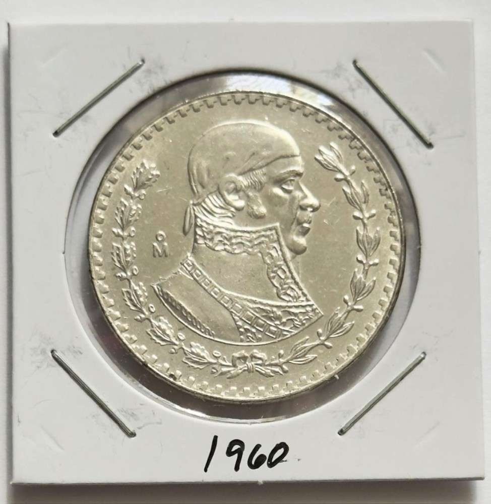 1960 Mexico 1 Peso BU .0514 ozt ASW .100 Silver: Winner shall receive the exact coin shown here. (SJ/B)