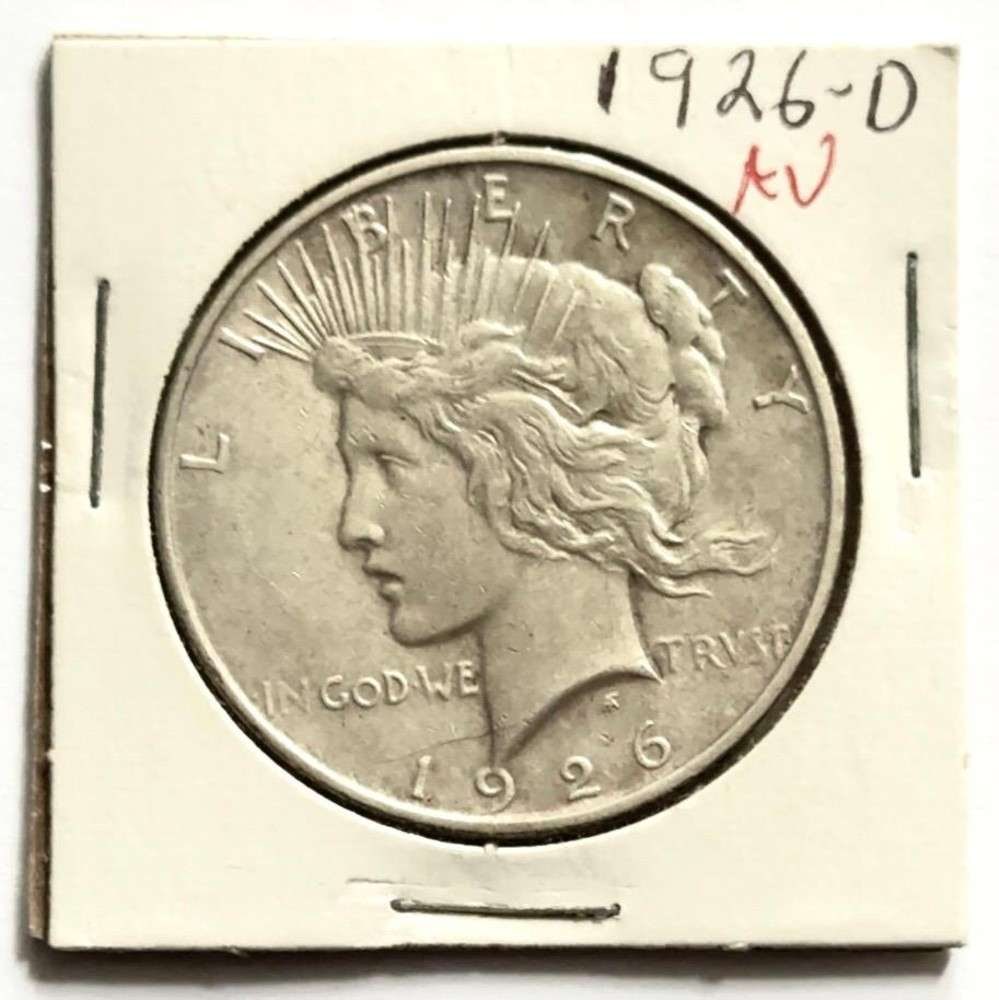 1926-D Peace Silver Dollar AU (1 of 2)