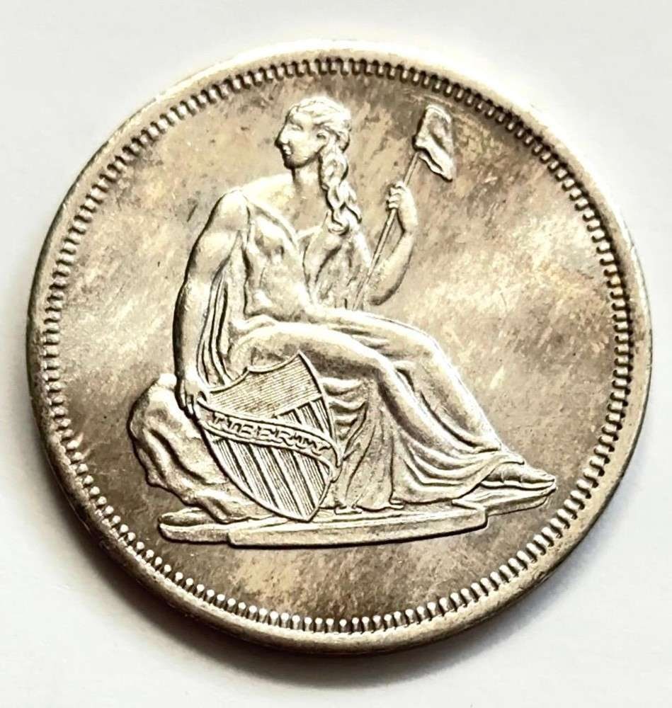 Toned Seated Liberty Design 1 ozt .999 Silver: Winner shall receive the exact round shown here. (SJ/FT)