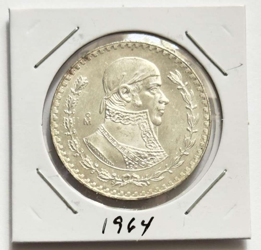 1964 Mexico 1 Peso BU .0514 ozt ASW .100 Silver (1 of 2)