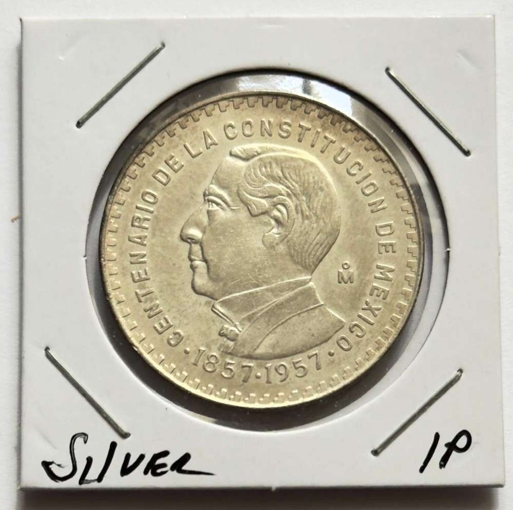 1857-1957 Mexico Constitution 1 Peso BU .0514 ozt ASW .100 Silver (1 of 2)