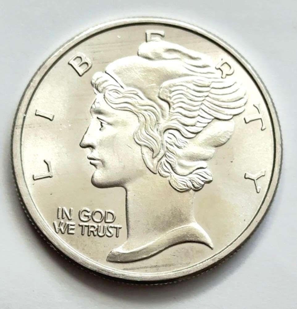 Mercury Dime Design 1 ozt .999 Silver (1 of 2)
