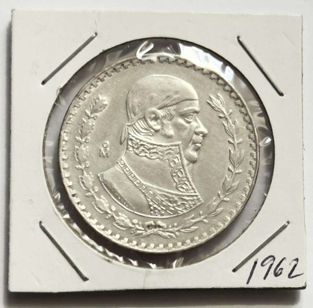 1962 Mexico 1 Peso BU .0514 ozt ASW .100 Silver: Winner shall receive the exact coin shown here. (SJ/B)