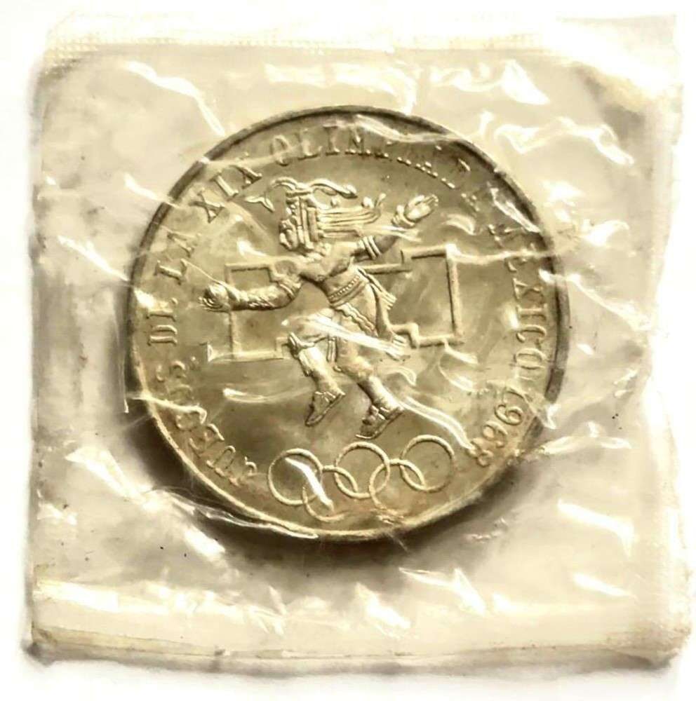 1968 Mexico Olympics 25 Pesos BU .5209 ozt .720 Silver (1 of 2)