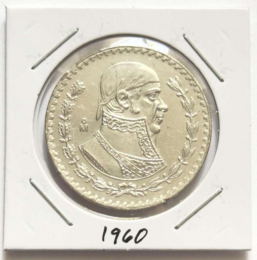 1960 Mexico 1 Peso BU .0514 ozt ASW .100 Silver: Winner shall receive the exact coin shown here. (SJ/B)