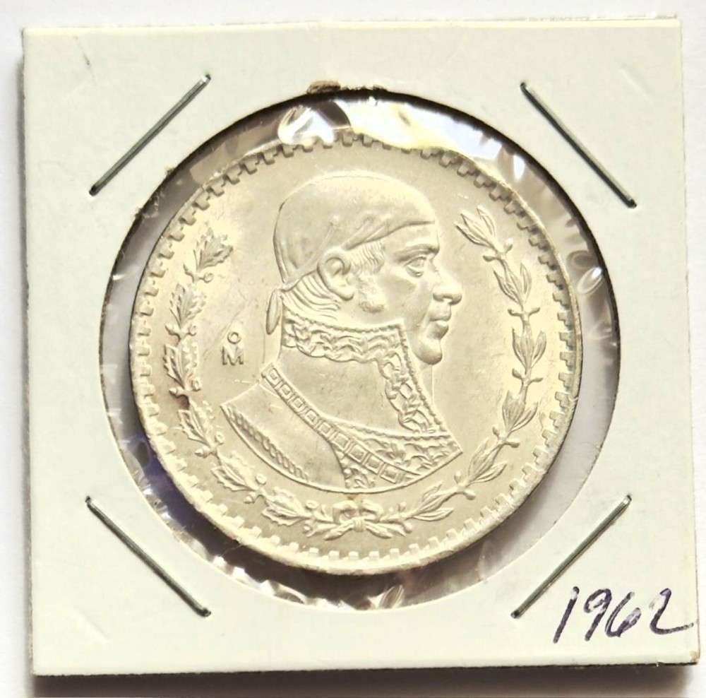 1962 Mexico 1 Peso BU .0514 ozt ASW .100 Silver: Winner shall receive the exact coin shown here. (SJ/B)