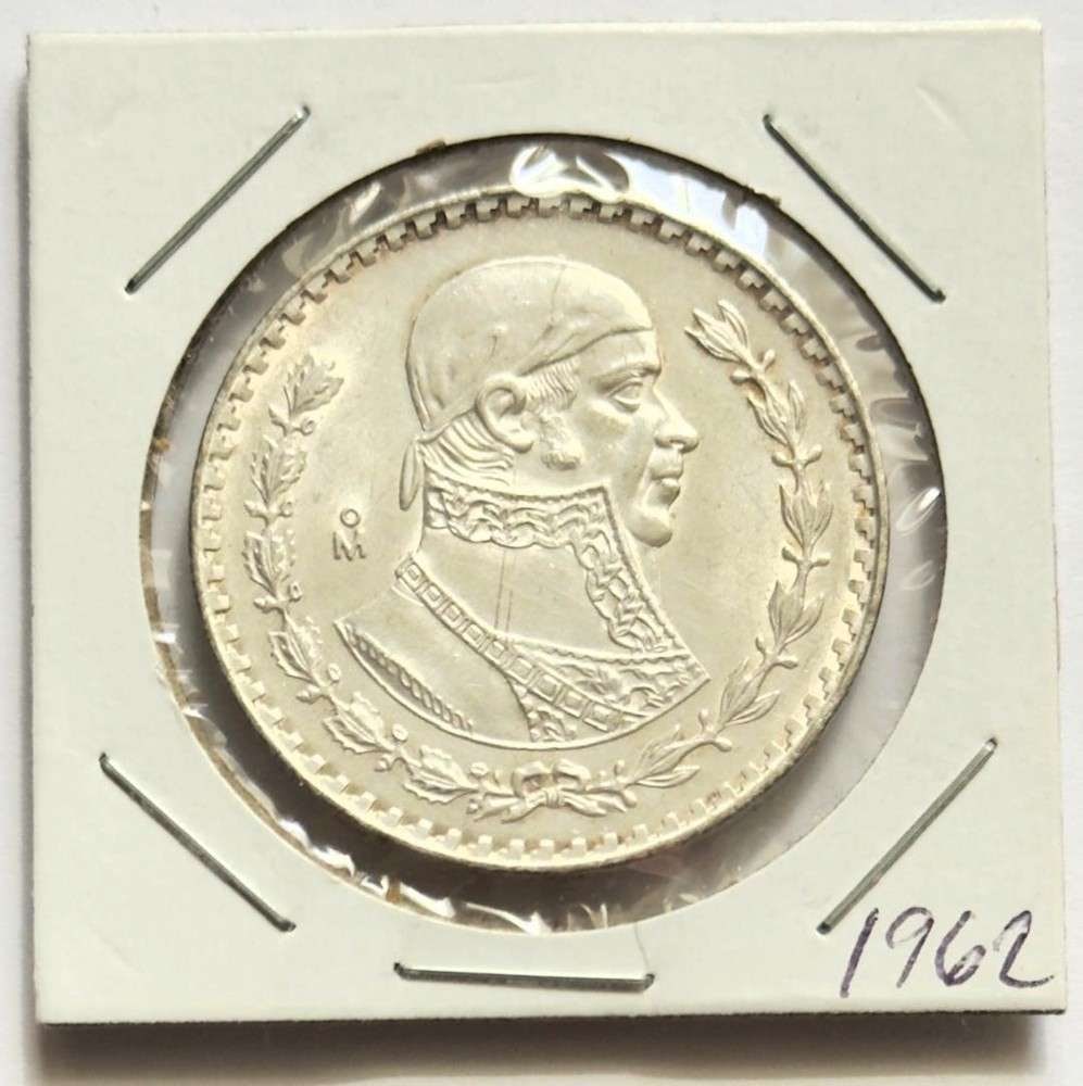 1962 Mexico 1 Peso BU .0514 ozt ASW .100 Silver: Winner shall receive the exact coin shown here. (SJ/B)